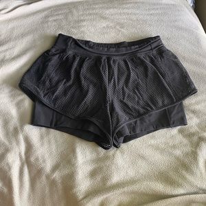 Black Women's Mesh Layered Shorts